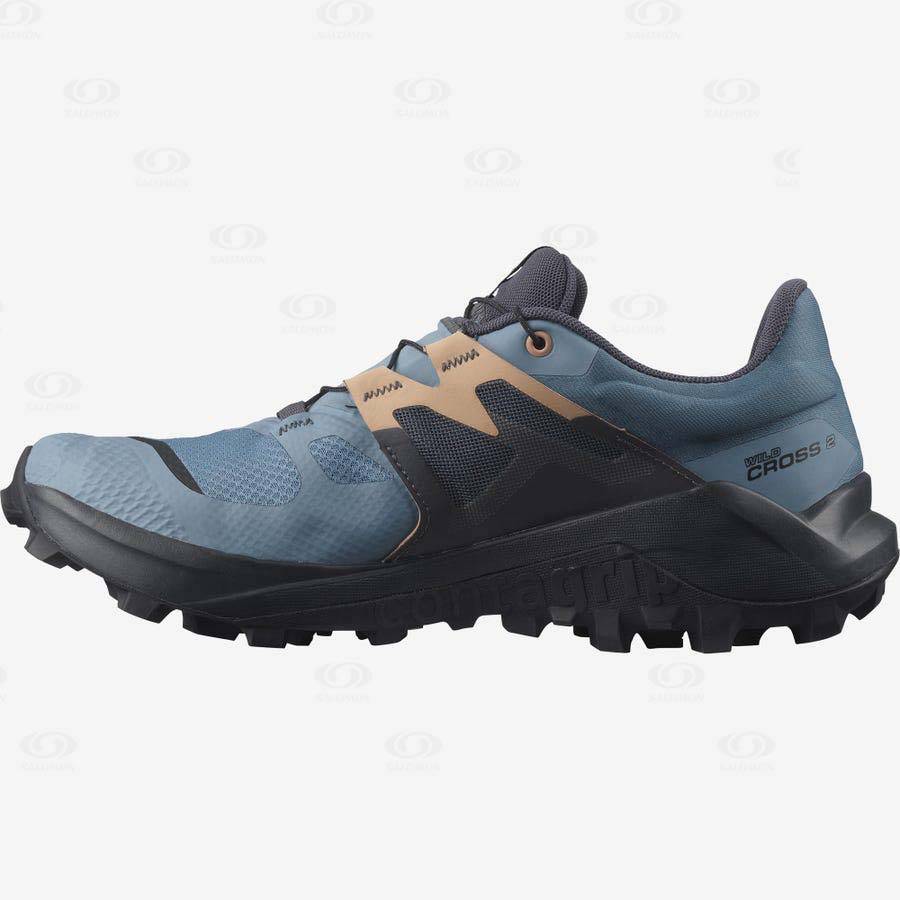 Tenis Impermeables Salomon WILDCROSS 2 GORE-TEX Mujer Azules | MX-O2197