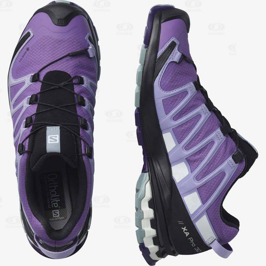 Tenis Impermeables Salomon XA PRO 3D v8 GORE-TEX Mujer Morados | MX-O1266