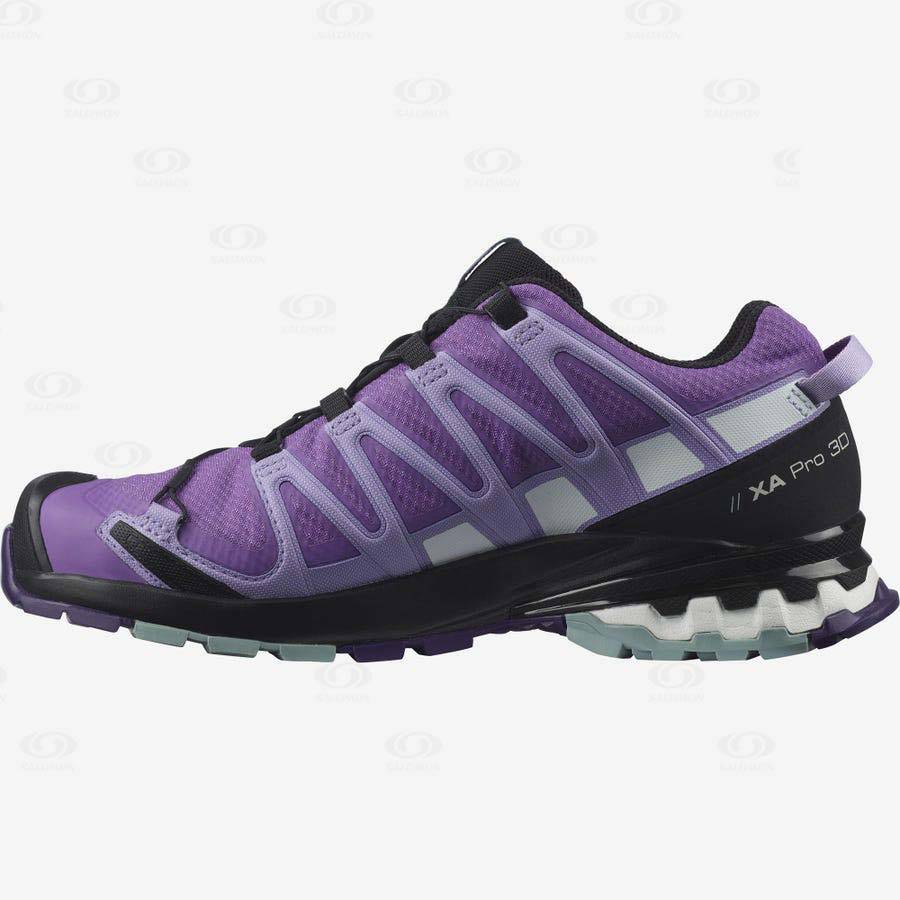 Tenis Impermeables Salomon XA PRO 3D v8 GORE-TEX Mujer Morados | MX-O1266