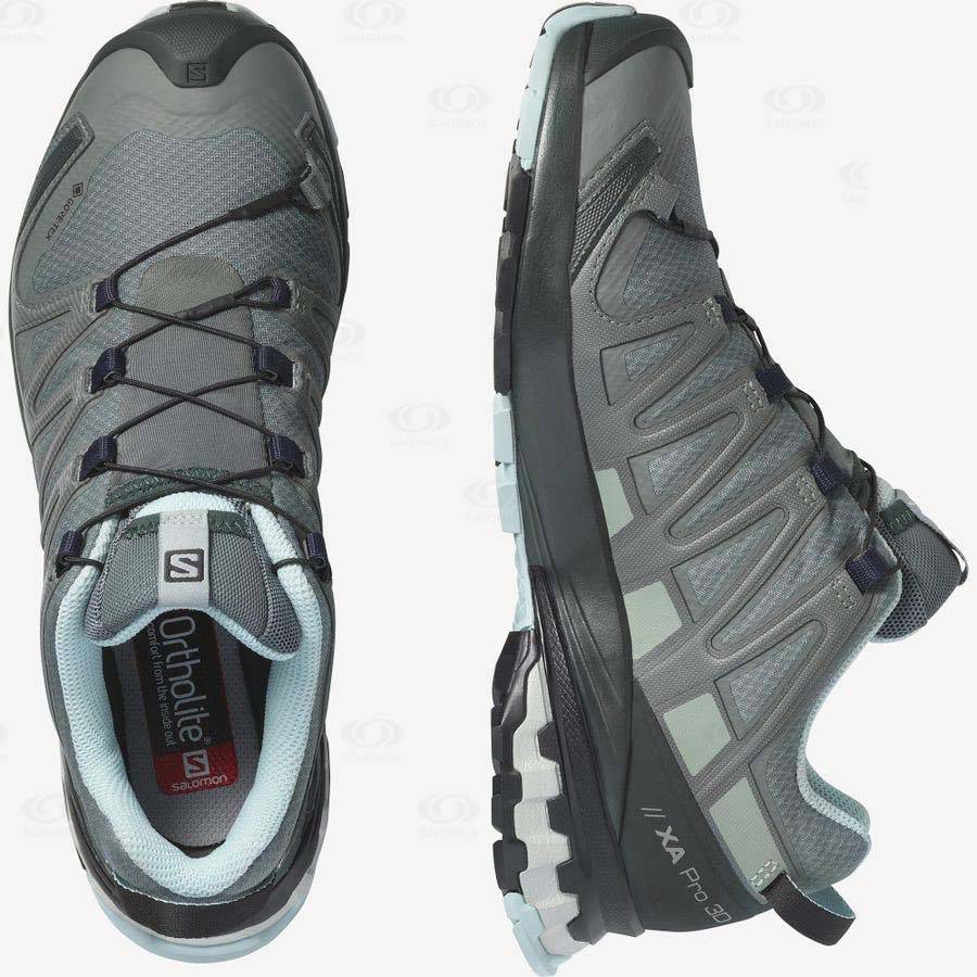 Tenis Impermeables Salomon XA PRO 3D v8 GORE-TEX Mujer Grises | MX-O2307