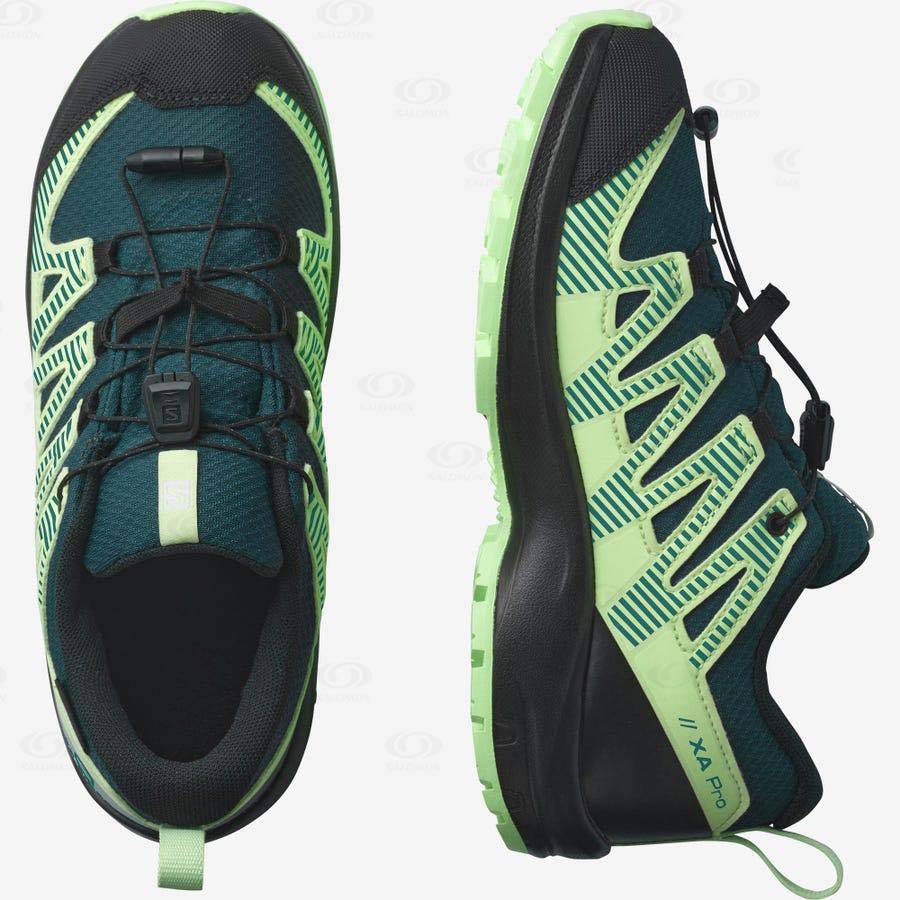 Tenis Impermeables Salomon XA PRO V8 CLIMASALOMON™ Niños Verdes | MX-A2564