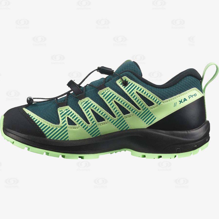 Tenis Impermeables Salomon XA PRO V8 CLIMASALOMON™ Niños Verdes | MX-L1088