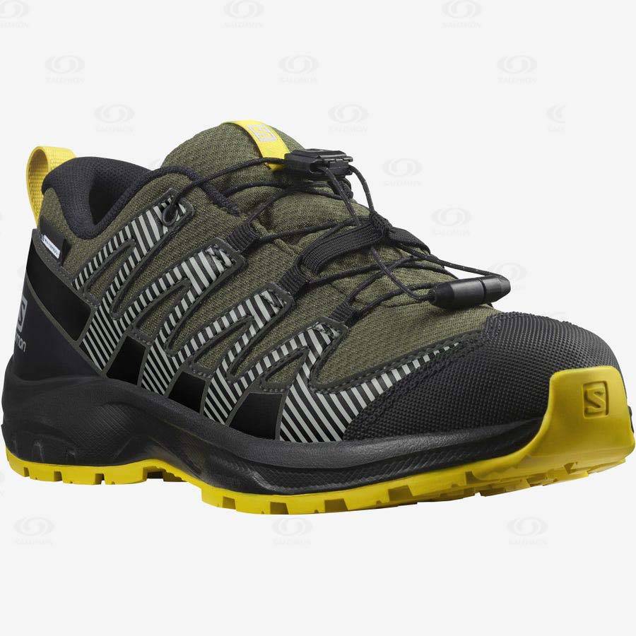 Tenis Impermeables Salomon XA PRO V8 CLIMASALOMON™ Niños Verde Oliva | MX-O2393