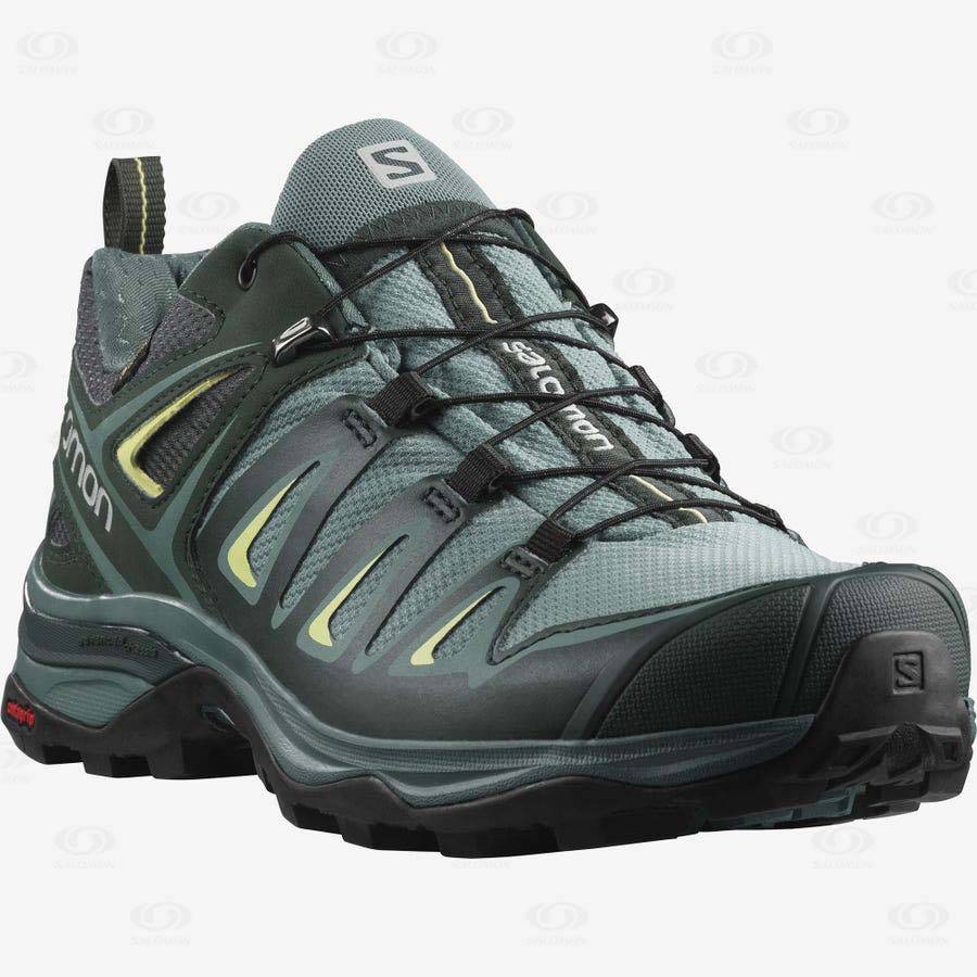 Tenis Impermeables Salomon X ULTRA 3 GORE-TEX Mujer Verdes | MX-N1519