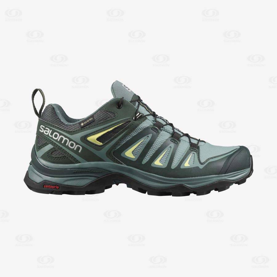 Tenis Impermeables Salomon X ULTRA 3 GORE-TEX Mujer Verdes | MX-N1519