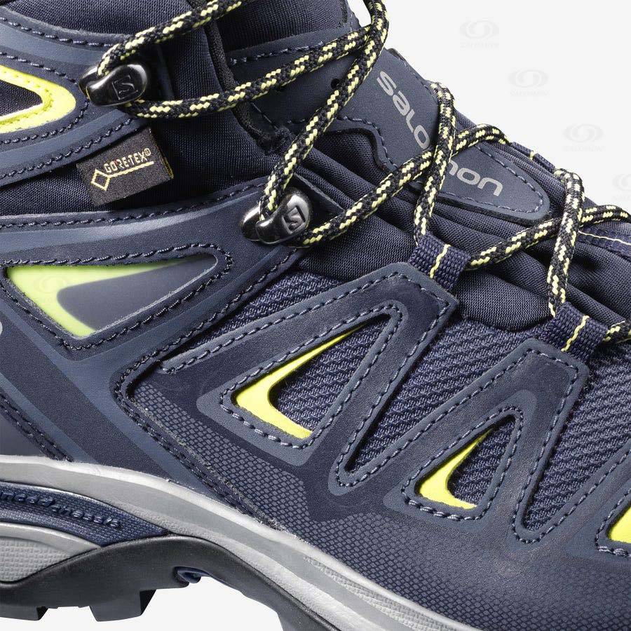 Tenis Impermeables Salomon X ULTRA 3 WIDE MID GORE-TEX Mujer Azules | MX-O2225