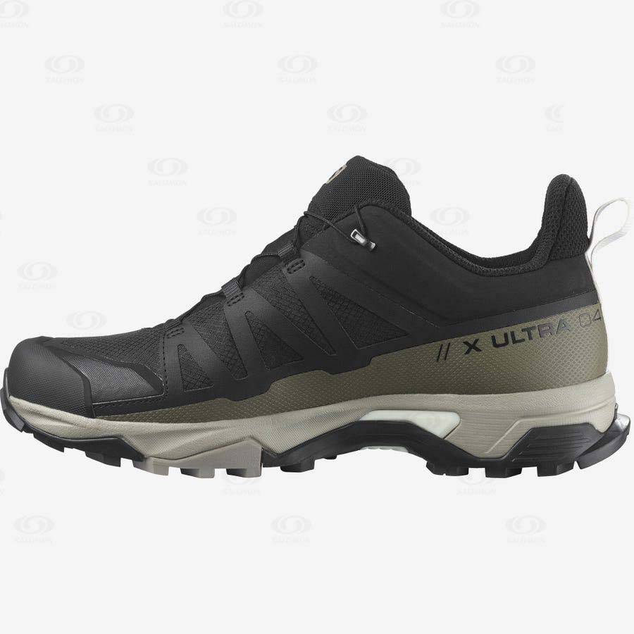 Tenis Impermeables Salomon X ULTRA 4 GORE-TEX Hombre Grises Negros Verdes | MX-M1160