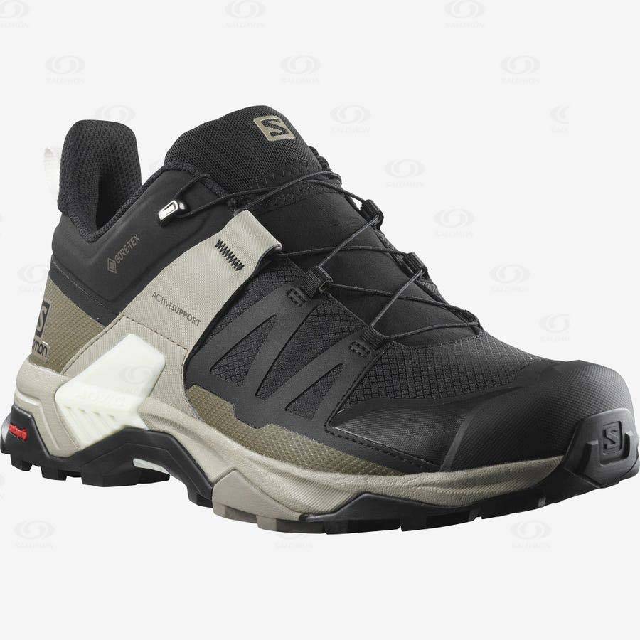 Tenis Impermeables Salomon X ULTRA 4 GORE-TEX Hombre Grises Negros Verdes | MX-M1160