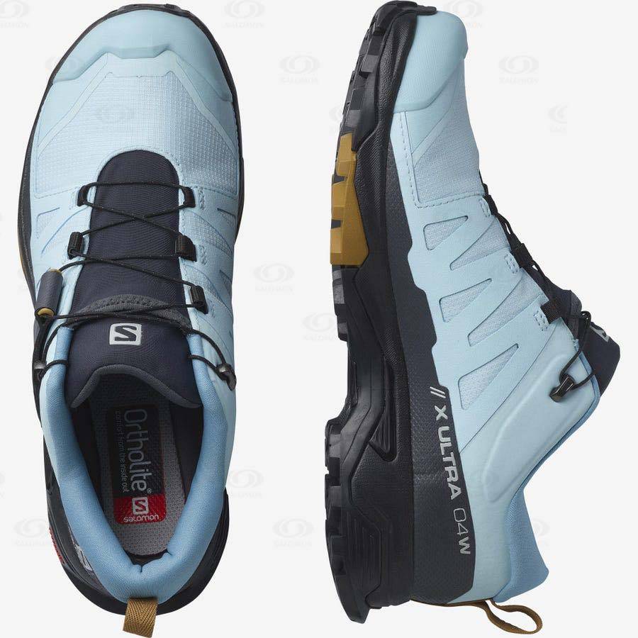 Tenis Impermeables Salomon X ULTRA 4 GORE-TEX Mujer Negros Azules | MX-S1954