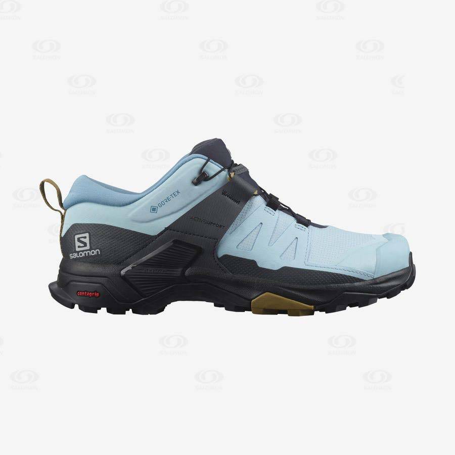 Tenis Impermeables Salomon X ULTRA 4 GORE-TEX Mujer Negros Azules | MX-S1954