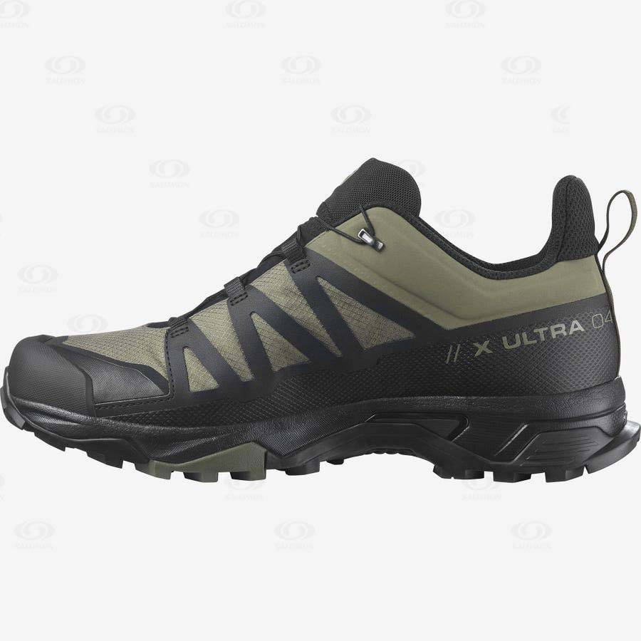 Tenis Impermeables Salomon X ULTRA 4 GORE-TEX Hombre Verde Oliva Negros | MX-W3000