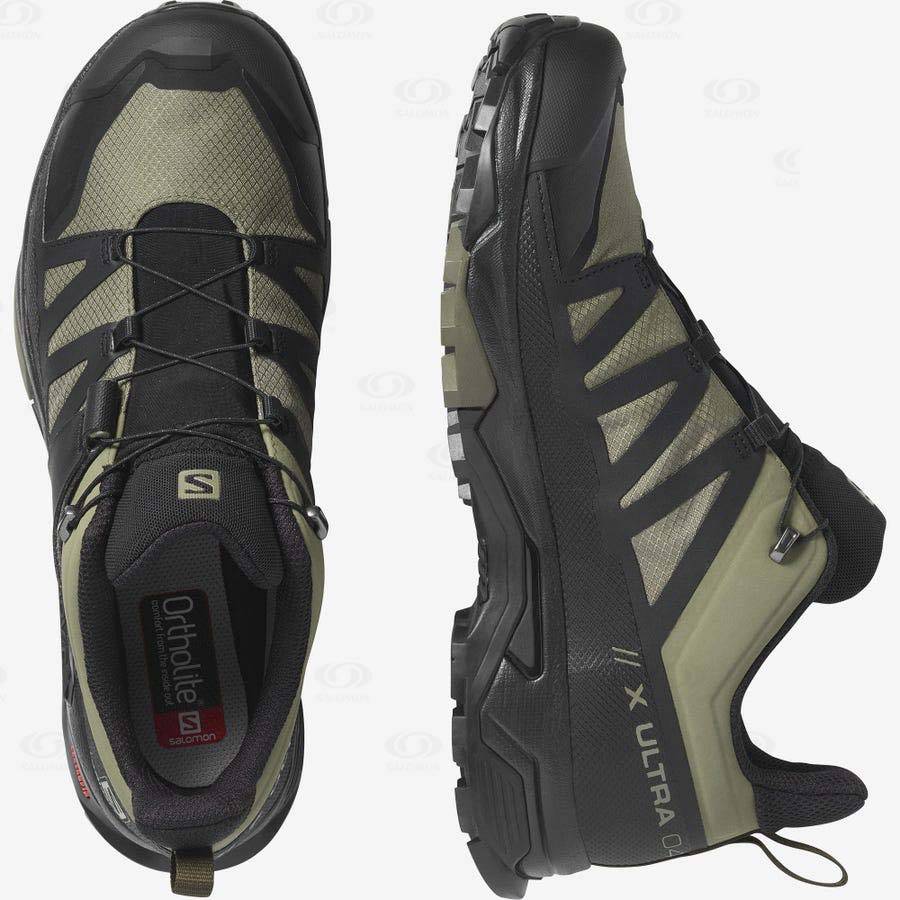 Tenis Impermeables Salomon X ULTRA 4 GORE-TEX Hombre Verde Oliva Negros | MX-W3000