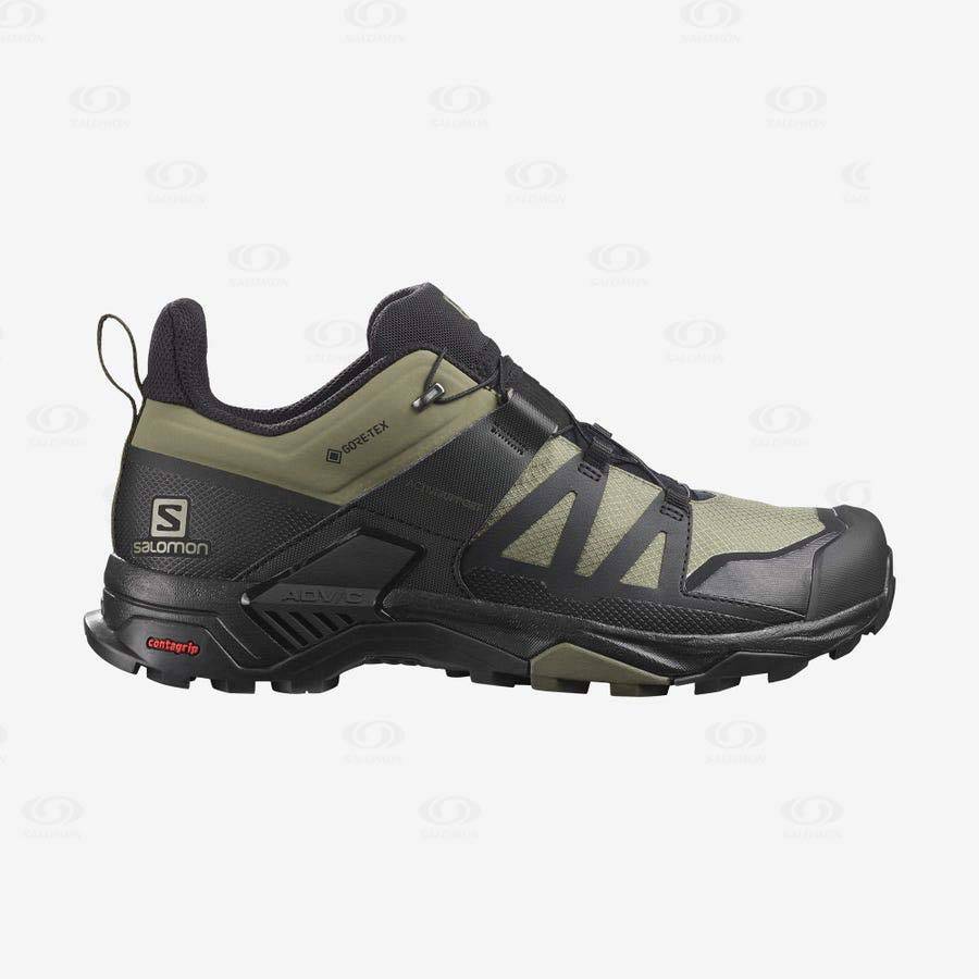 Tenis Impermeables Salomon X ULTRA 4 GORE-TEX Hombre Verde Oliva Negros | MX-W3000