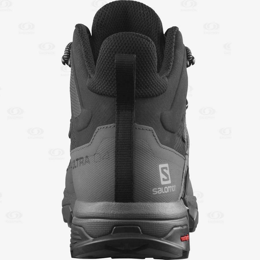 Tenis Impermeables Salomon X ULTRA 4 MID WIDE GORE-TEX Hombre Negros Azules | MX-O1875