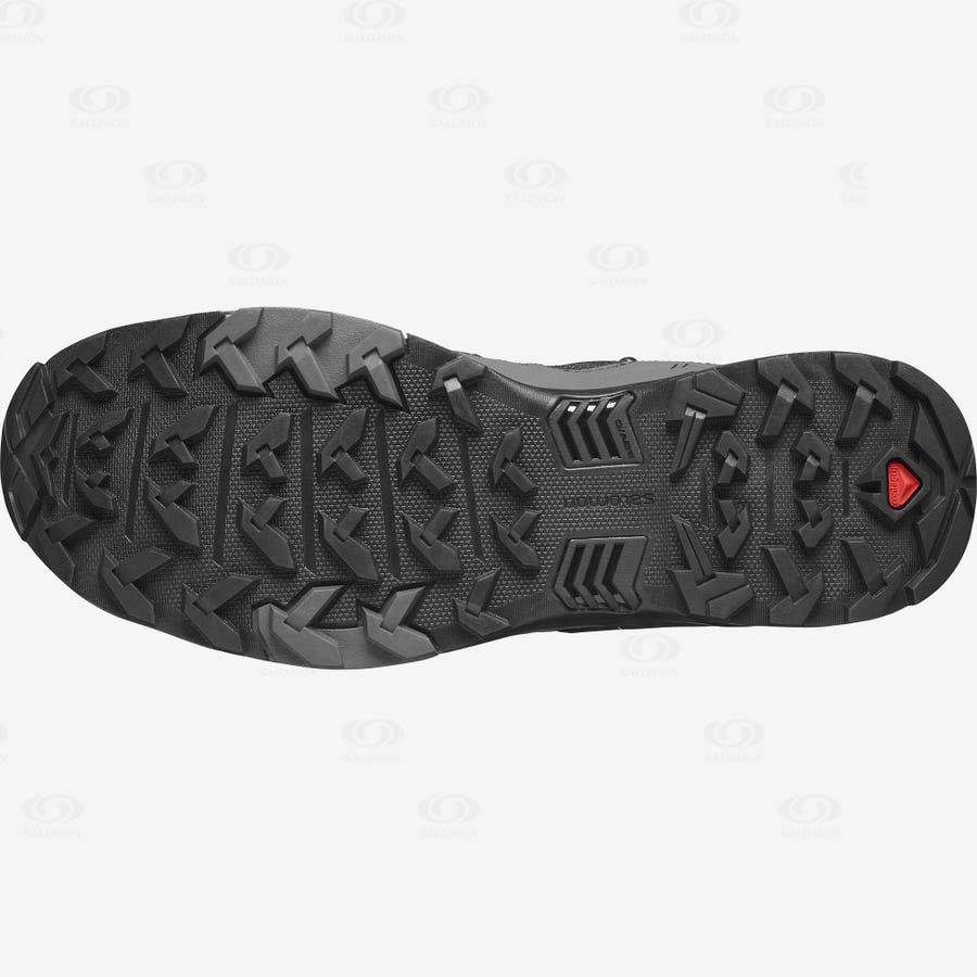 Tenis Impermeables Salomon X ULTRA 4 MID WIDE GORE-TEX Hombre Negros Azules | MX-O1875