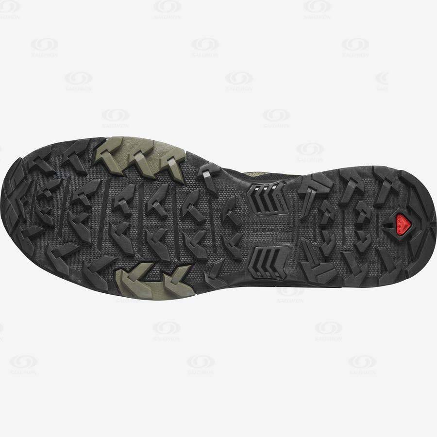 Tenis Impermeables Salomon X ULTRA 4 WIDE GORE-TEX Hombre Verde Oliva Negros | MX-M1979