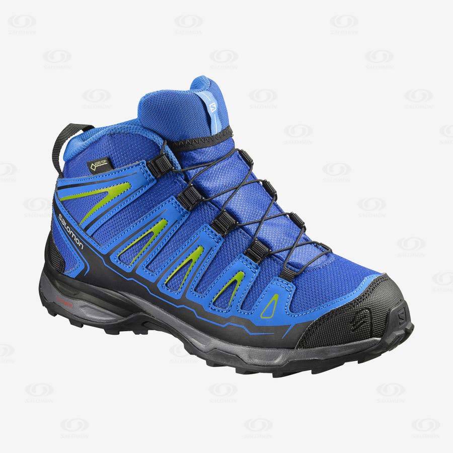 Tenis Impermeables Salomon X-ULTRA MID GORE-TEX Niños Azules | MX-L1620