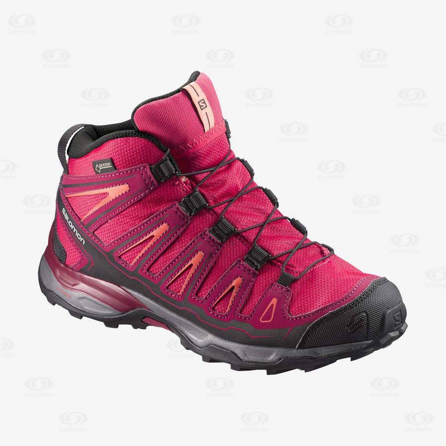 Tenis Impermeables Salomon X-ULTRA MID GORE-TEX Niños Rojos | MX-S1093