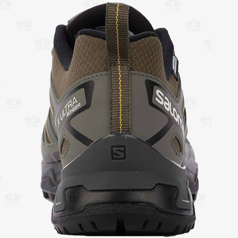 Tenis Impermeables Salomon X ULTRA PIONEER CLIMASALOMON™ Hombre Verde Oliva Negros | MX-L2334