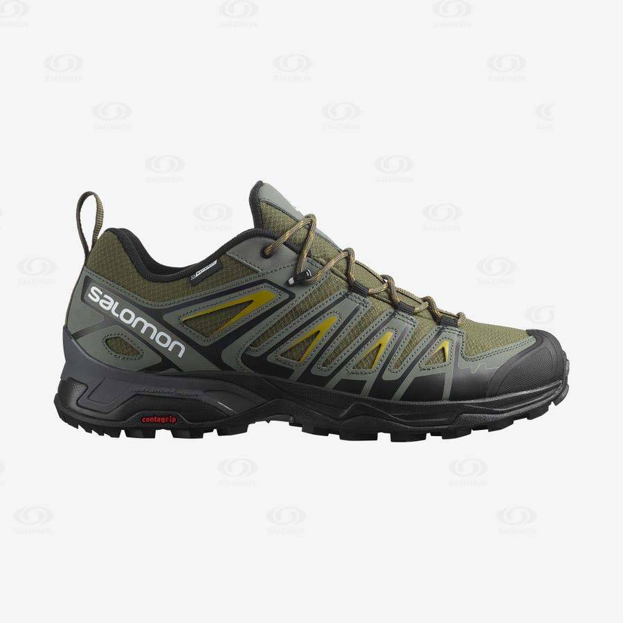 Tenis Impermeables Salomon X ULTRA PIONEER CLIMASALOMON™ Hombre Verde Oliva Negros | MX-L2334