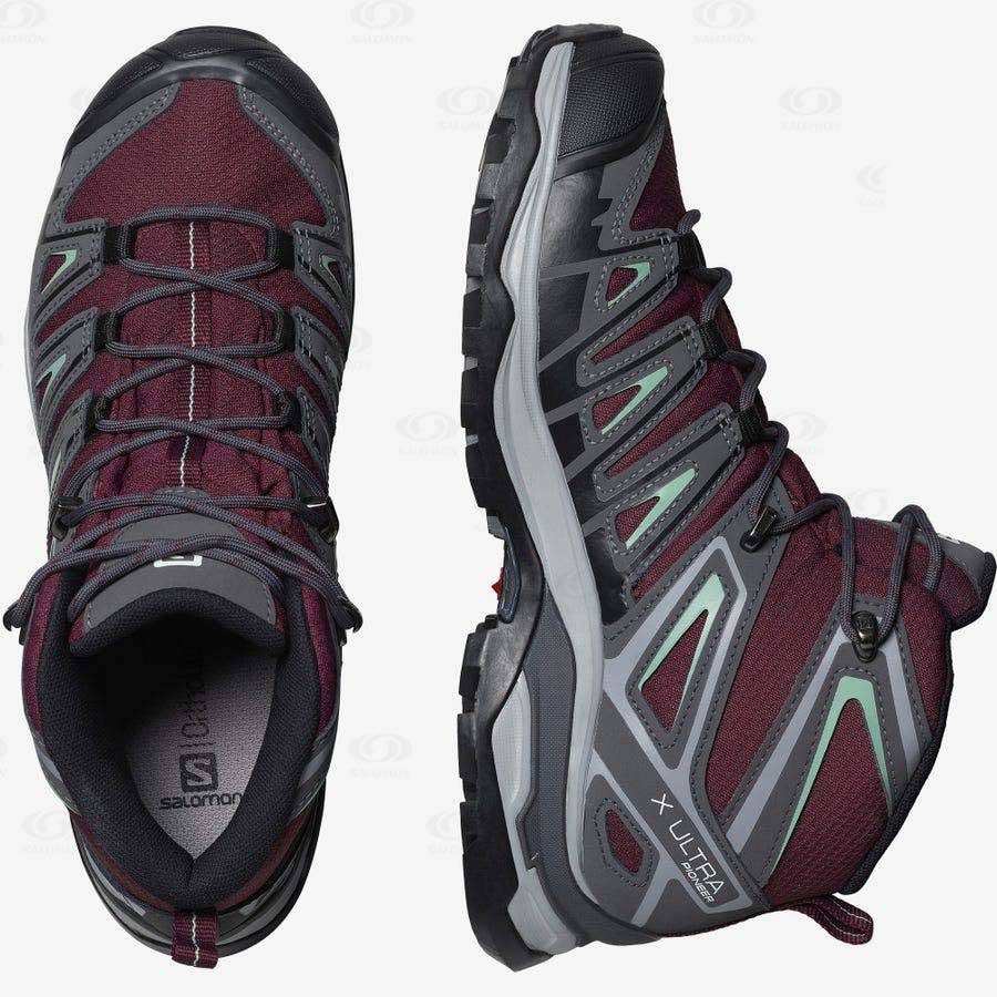 Tenis Impermeables Salomon X ULTRA PIONEER MID CLIMASALOMON™ Mujer Rojos | MX-N2464