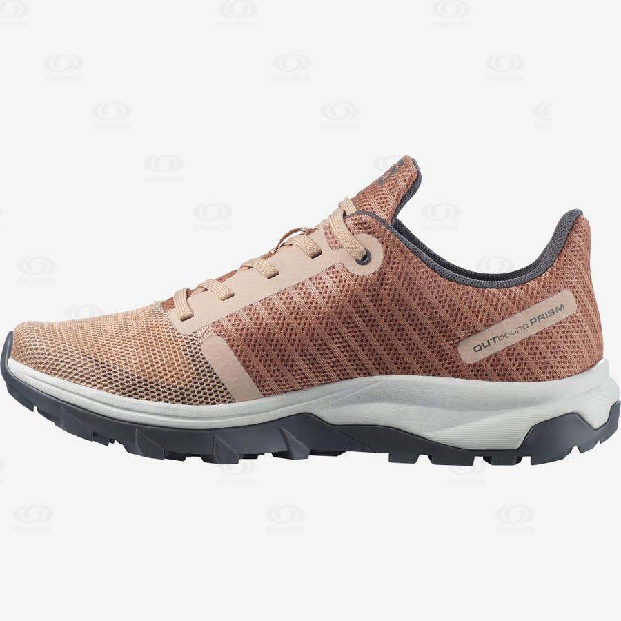 Tenis Senderismo Salomon OUTBOUND PRISM Mujer Beige | MX-A1164