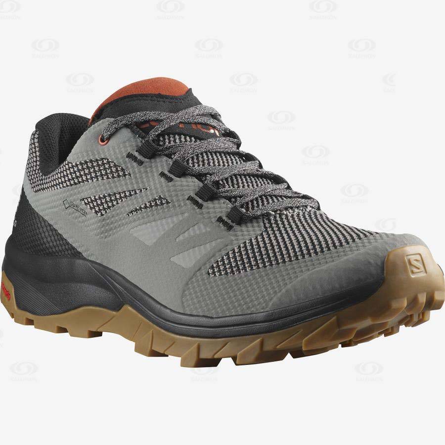 Tenis Senderismo Salomon OUTLINE GORE-TEX Hombre Grises Negros | MX-M1524