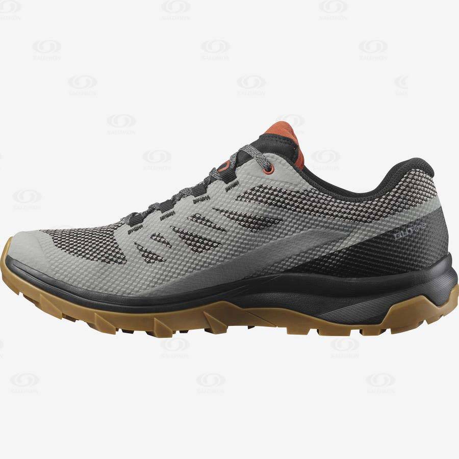 Tenis Senderismo Salomon OUTLINE GORE-TEX Hombre Grises Negros | MX-M1524