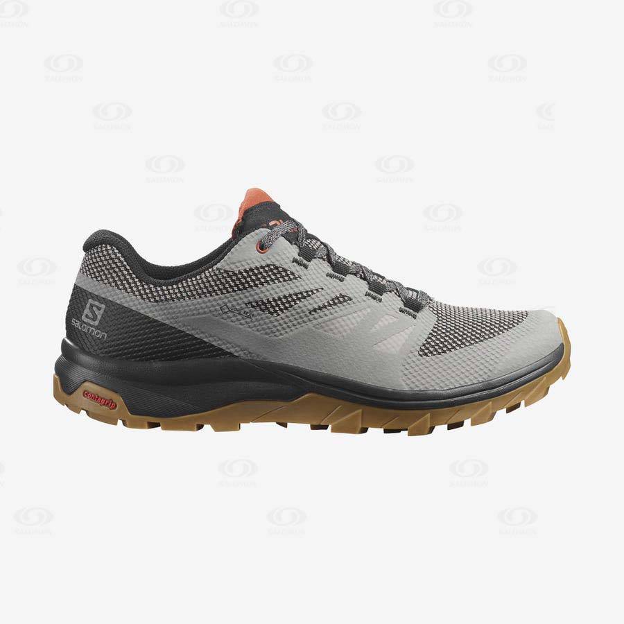 Tenis Senderismo Salomon OUTLINE GORE-TEX Hombre Grises Negros | MX-M1524