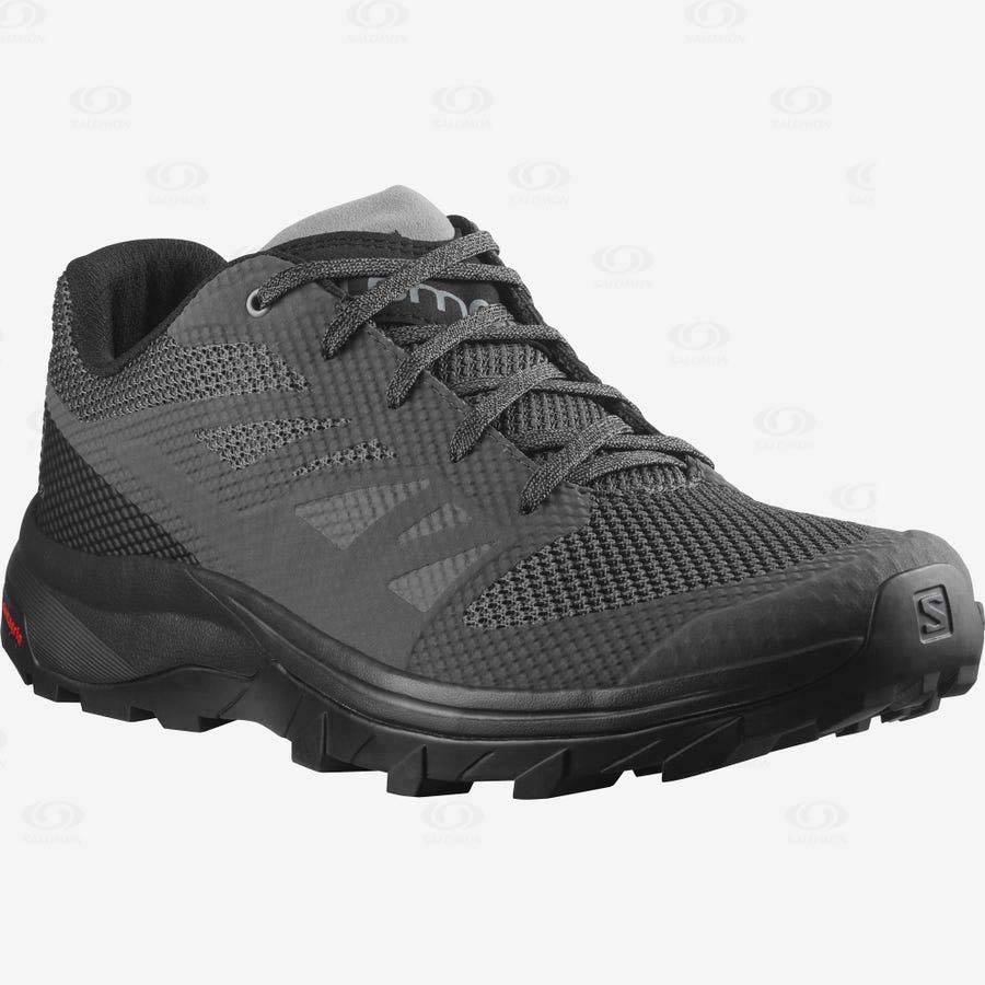 Tenis Senderismo Salomon OUTLINE Hombre Grises Negros | MX-N2359