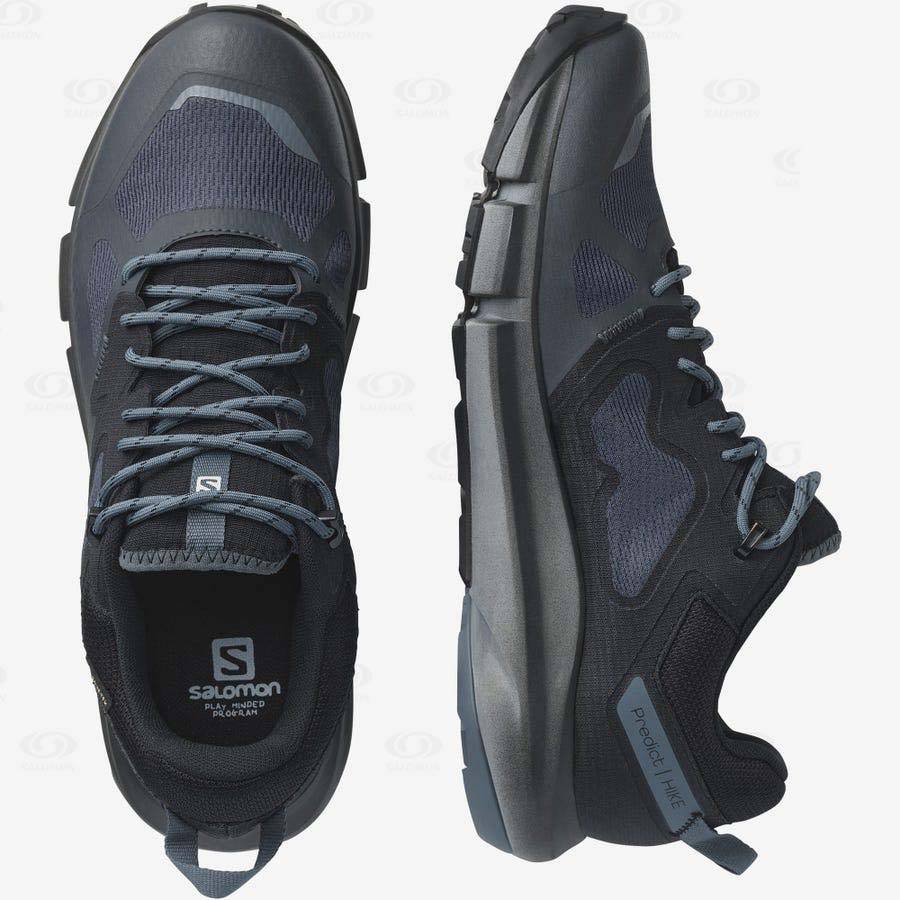 Tenis Senderismo Salomon PREDICT HIKE GORE-TEX Hombre Grises Negros | MX-M1937