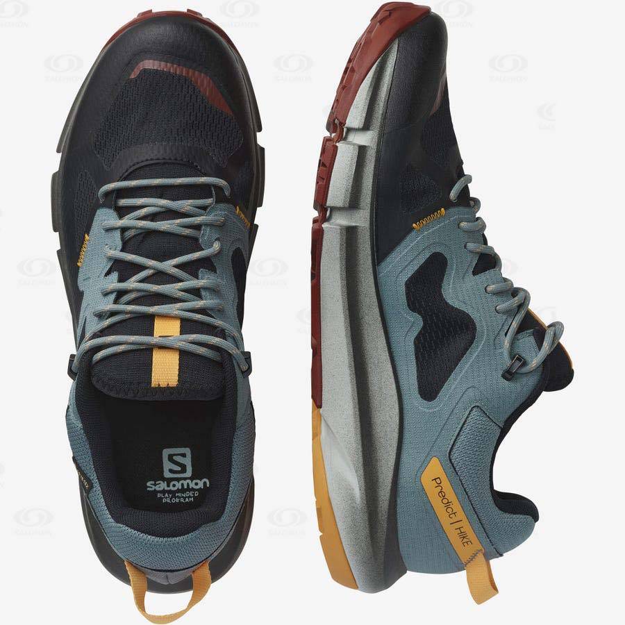 Tenis Senderismo Salomon PREDICT HIKE GORE-TEX Hombre Negros Naranjas | MX-S2528