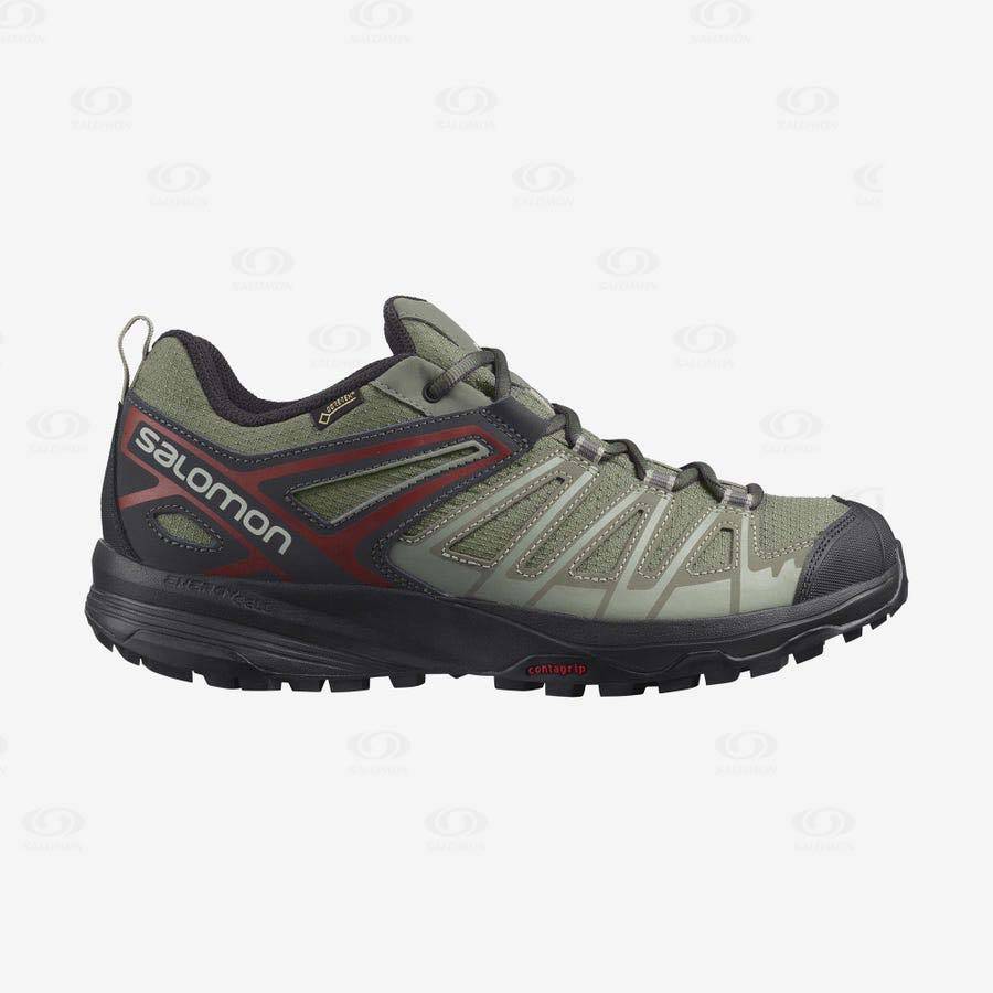 Tenis Senderismo Salomon X CREST GORE-TEX Hombre Verde Oliva | MX-S1240