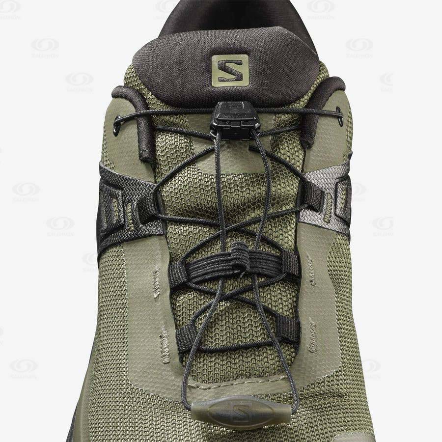 Tenis Senderismo Salomon X RAISE GORE-TEX Hombre Negros Verde Oliva | MX-A1374