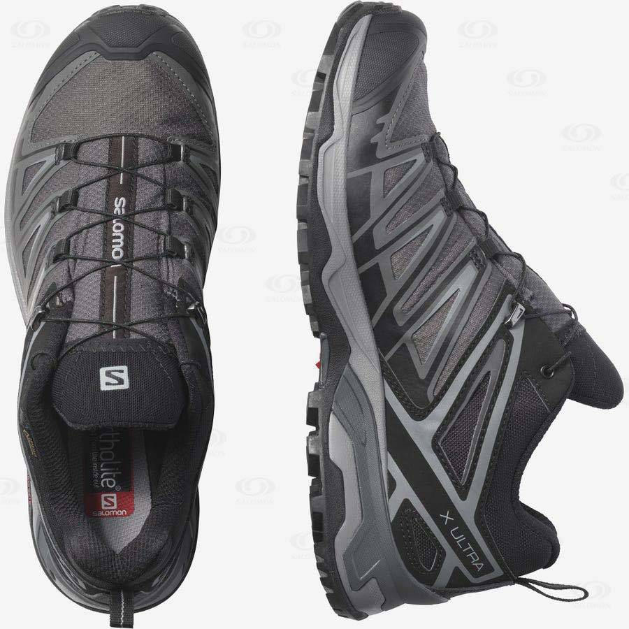 Tenis Senderismo Salomon X ULTRA 3 GORE-TEX Hombre Grises | MX-A2571