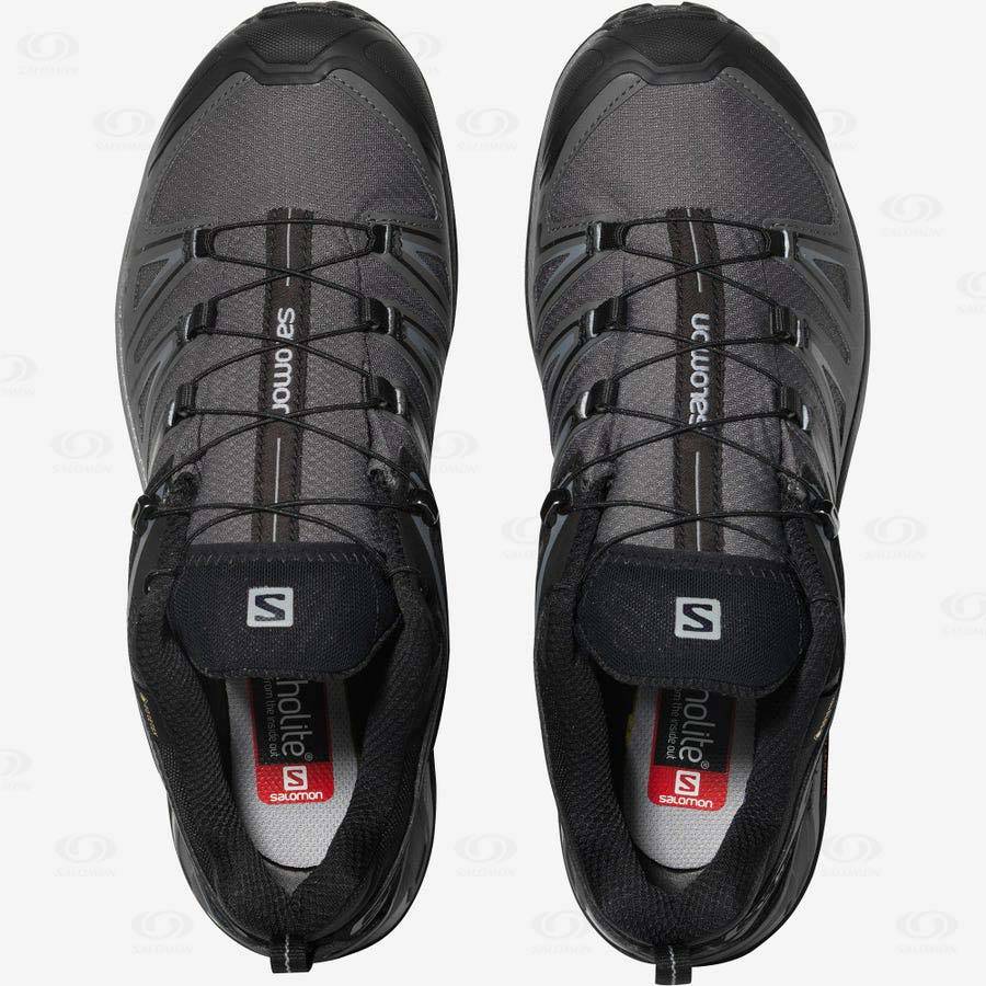 Tenis Senderismo Salomon X ULTRA 3 GORE-TEX Hombre Grises | MX-A2571