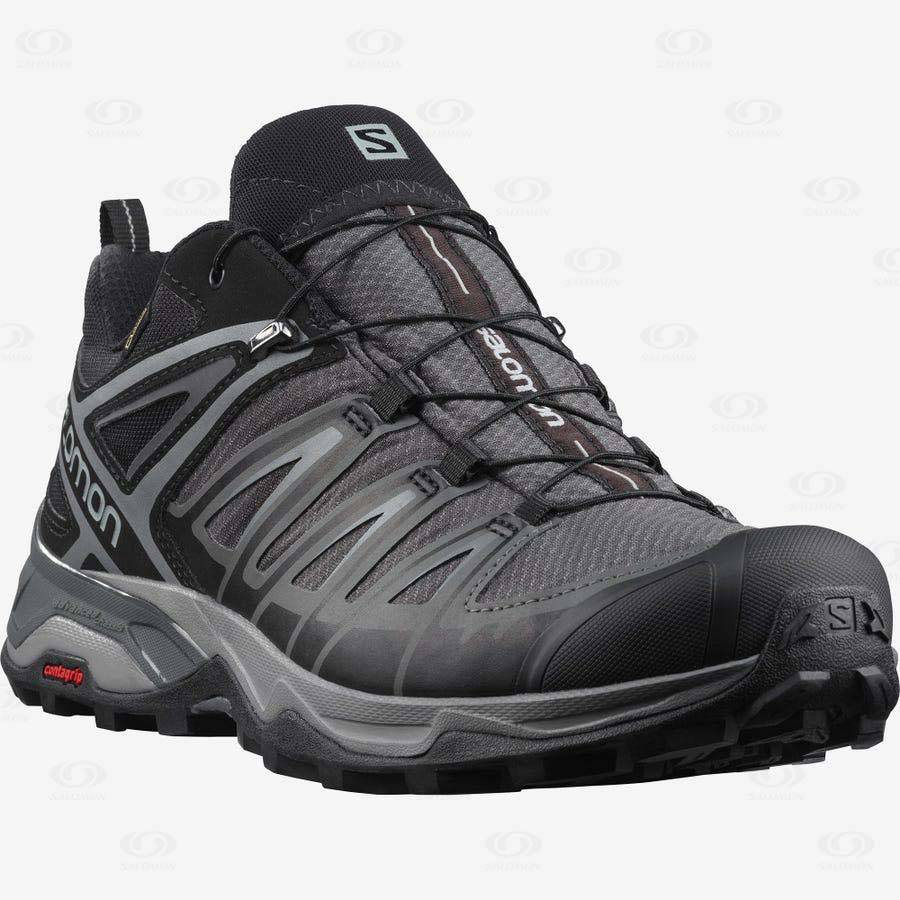 Tenis Senderismo Salomon X ULTRA 3 GORE-TEX Hombre Grises | MX-A2571