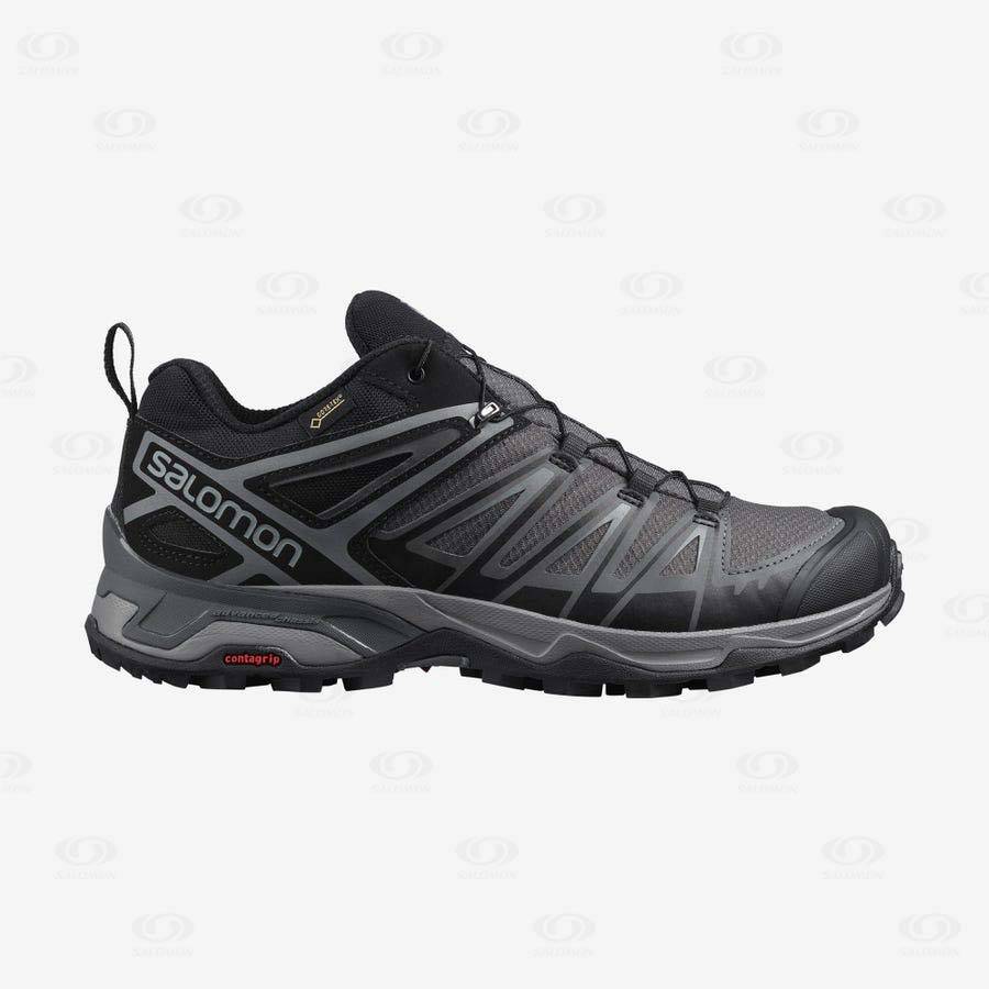 Tenis Senderismo Salomon X ULTRA 3 GORE-TEX Hombre Grises | MX-A2571