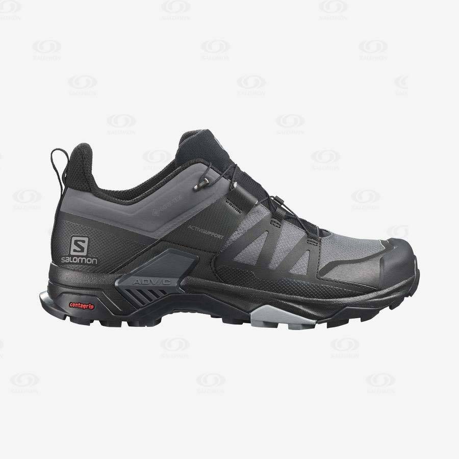 Tenis Senderismo Salomon X ULTRA 4 GORE-TEX Hombre Grises Negros | MX-A1514