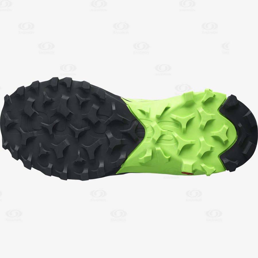 Tenis Trail Running Salomon MADCROSS Hombre Negros Verdes | MX-A2249