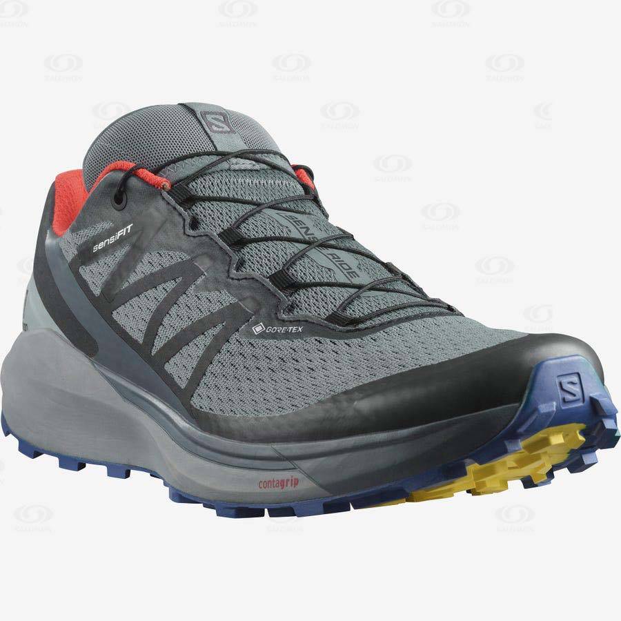 Tenis Trail Running Salomon SENSE RIDE 4 GORE-TEX INVISIBLE FIT Hombre Verde Oliva | MX-N1911