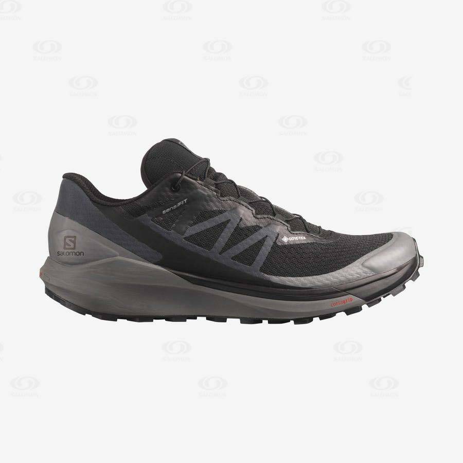 Tenis Trail Running Salomon SENSE RIDE 4 GORE-TEX INVISIBLE FIT Hombre Negros Negros | MX-O1432