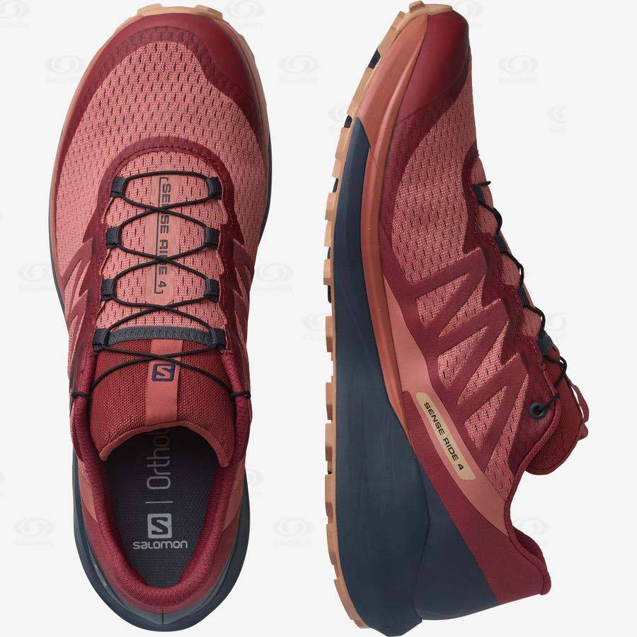 Tenis Trail Running Salomon SENSE RIDE 4 Mujer Morados Naranjas | MX-O1964