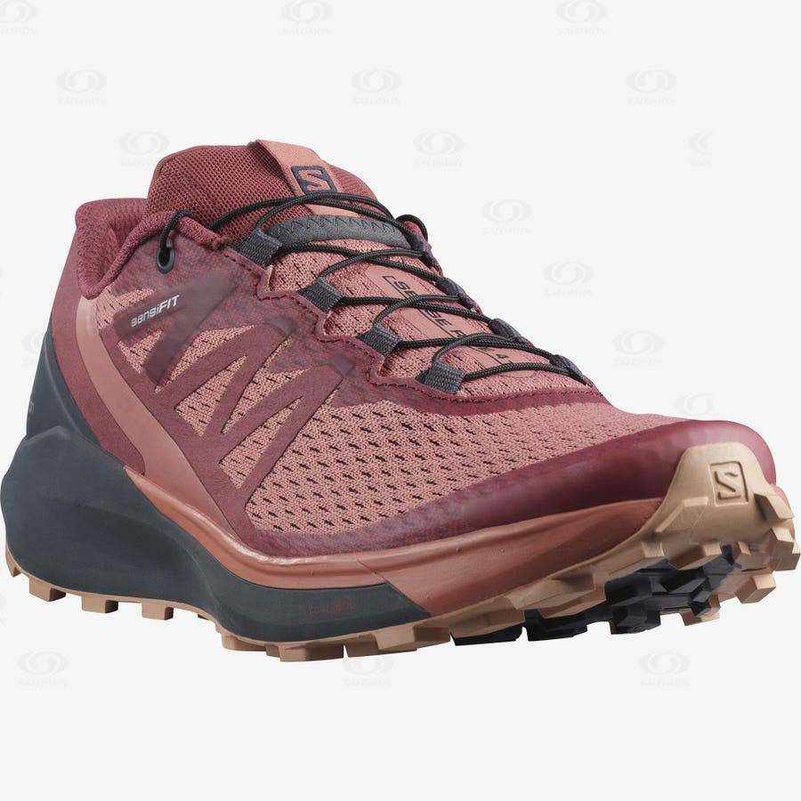 Tenis Trail Running Salomon SENSE RIDE 4 Mujer Morados Naranjas | MX-O1964