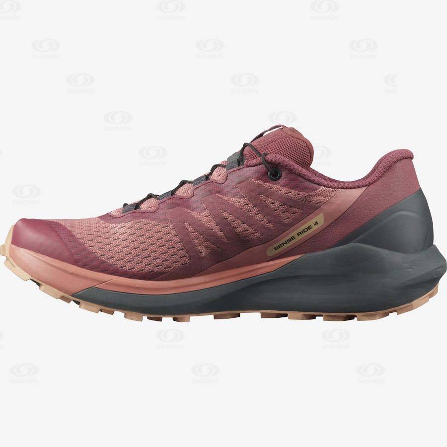 Tenis Trail Running Salomon SENSE RIDE 4 Mujer Morados Naranjas | MX-O1964