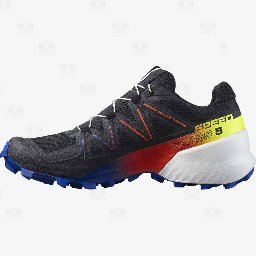 Tenis Trail Running Salomon SPEEDCROSS 5 RACING PACK Hombre Negros Azules | MX-A1710