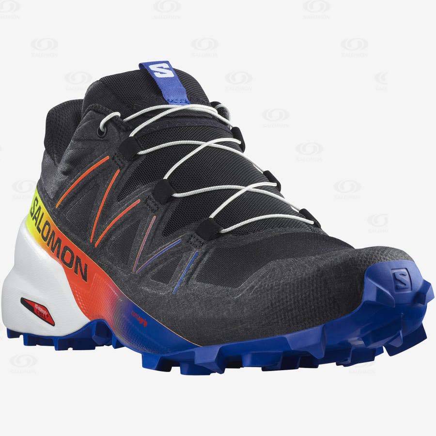 Tenis Trail Running Salomon SPEEDCROSS 5 RACING PACK Hombre Negros Azules | MX-A1710