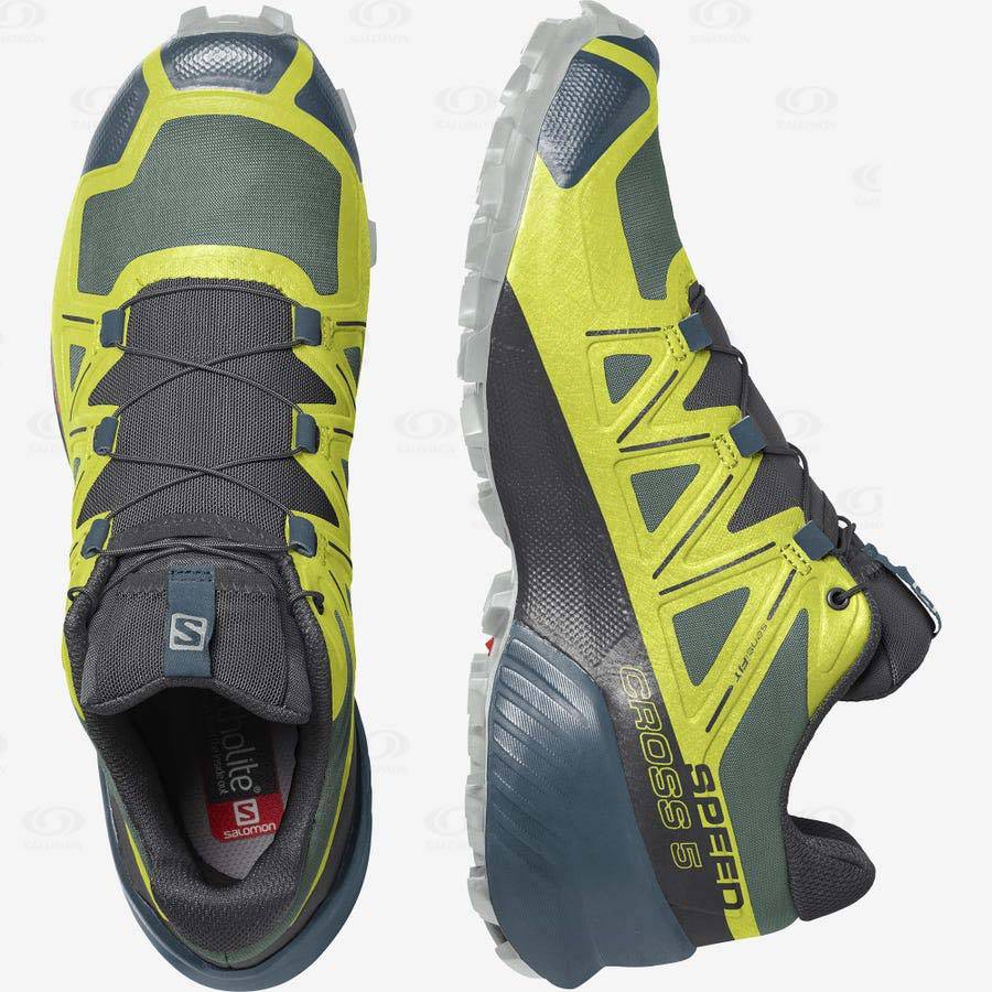 Tenis Trail Running Salomon SPEEDCROSS 5 Hombre Amarillos Negros | MX-L1697