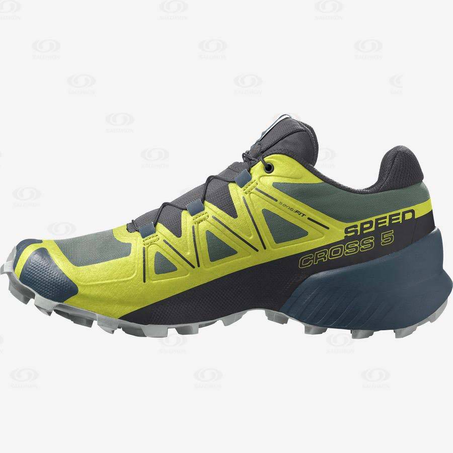 Tenis Trail Running Salomon SPEEDCROSS 5 Hombre Amarillos Negros | MX-L1697