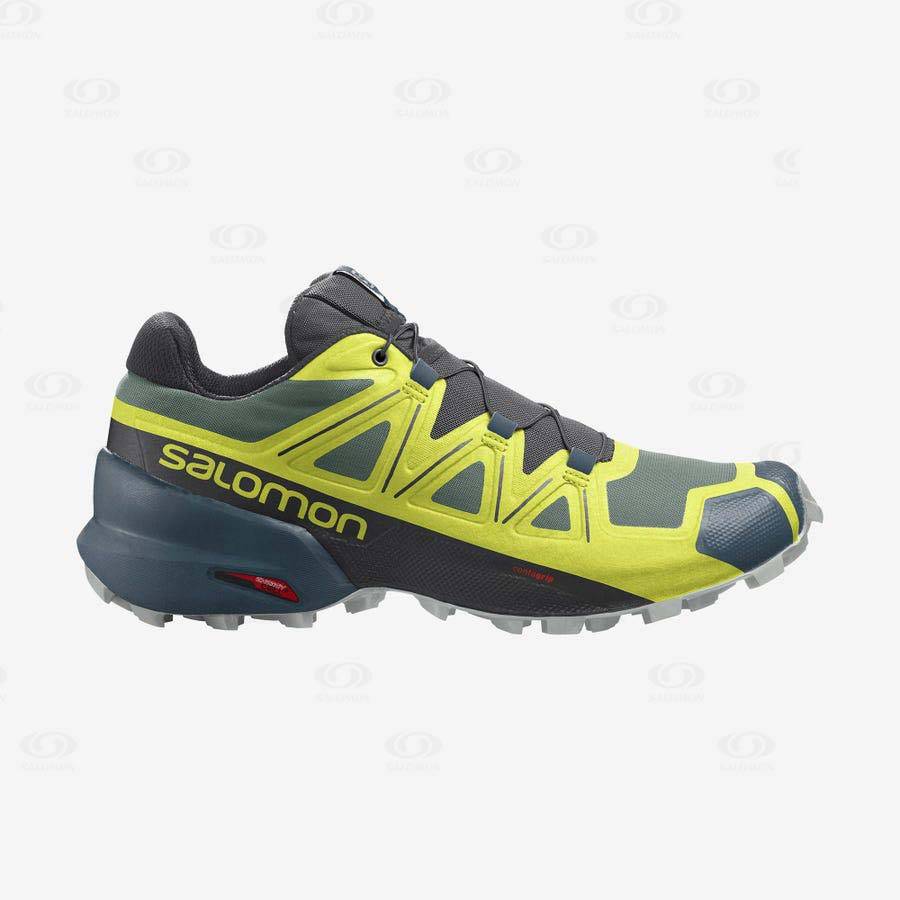 Tenis Trail Running Salomon SPEEDCROSS 5 Hombre Amarillos Negros | MX-L1697